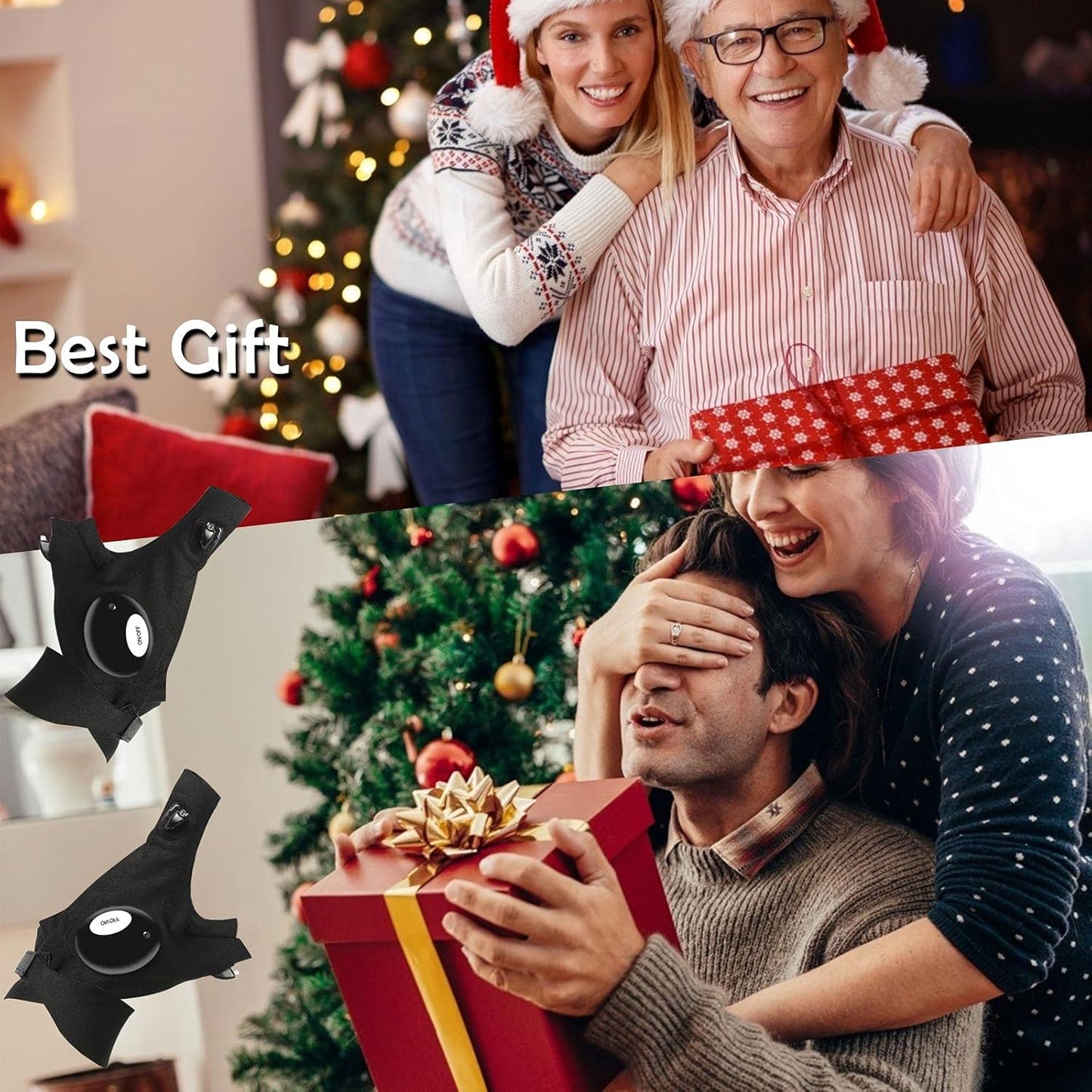 LED Flashlight Gloves for Men