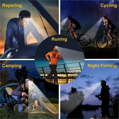 Rechargeable LED Flashlight Headlamp for Men